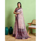 Dashing Women's Silk Blend Printed Saree With Blouse Piece