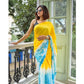 Fabulous Women's Linen Printed Saree With Blouse Piece