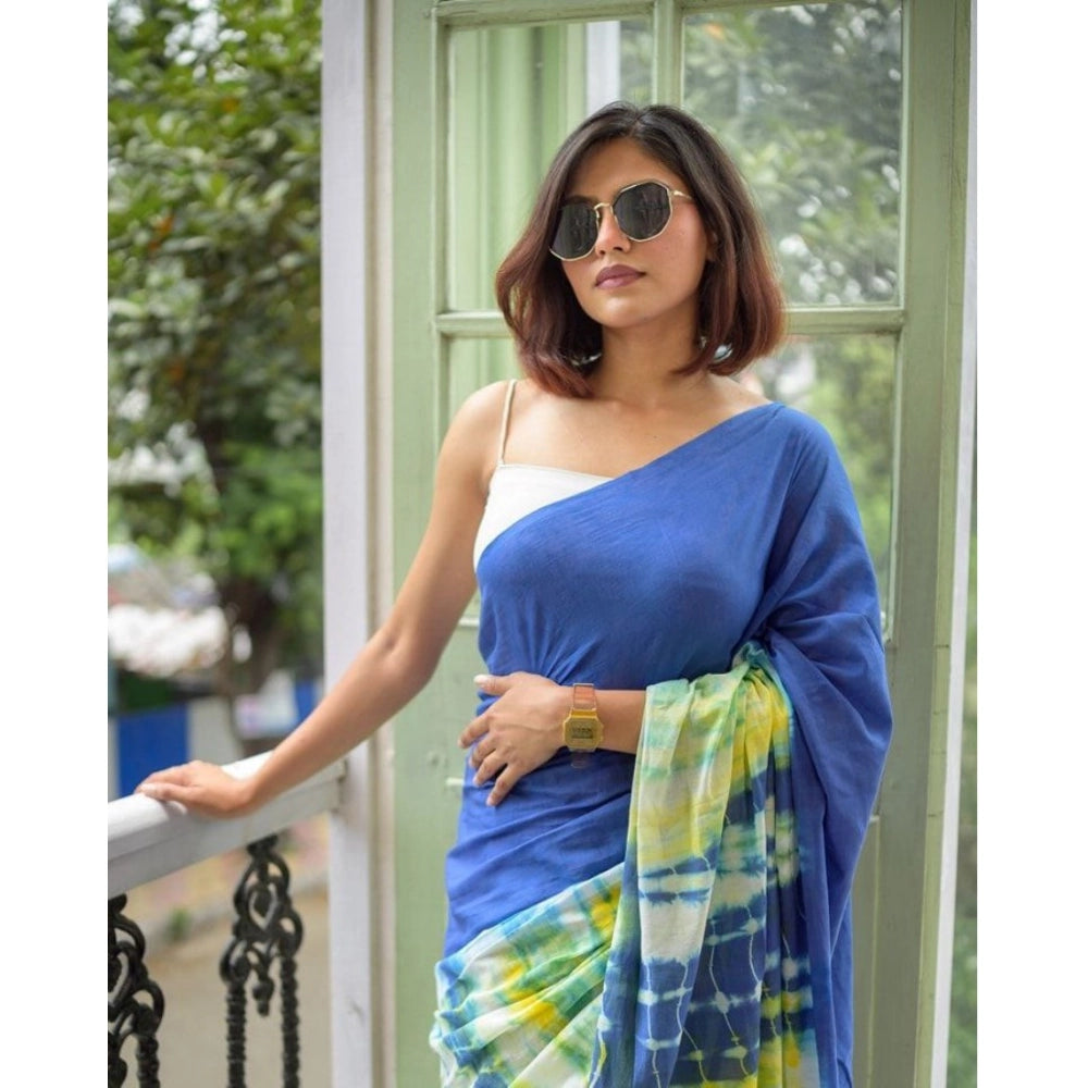 Fabulous Women's Linen Printed Saree With Blouse Piece