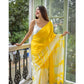 Fabulous Women's Linen Printed Saree With Blouse Piece