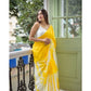 Fabulous Women's Linen Printed Saree With Blouse Piece