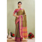 Glamorous Women's Silk Blended Jaquard Woven Saree With Blouse Piece