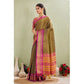 Glamorous Women's Silk Blended Jaquard Woven Saree With Blouse Piece