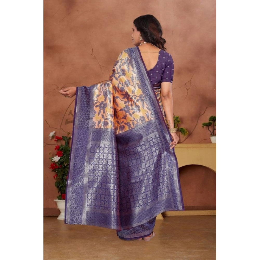 Jaunty Women's Banarasi Silk Jaquard Woven Saree With Blouse Piece