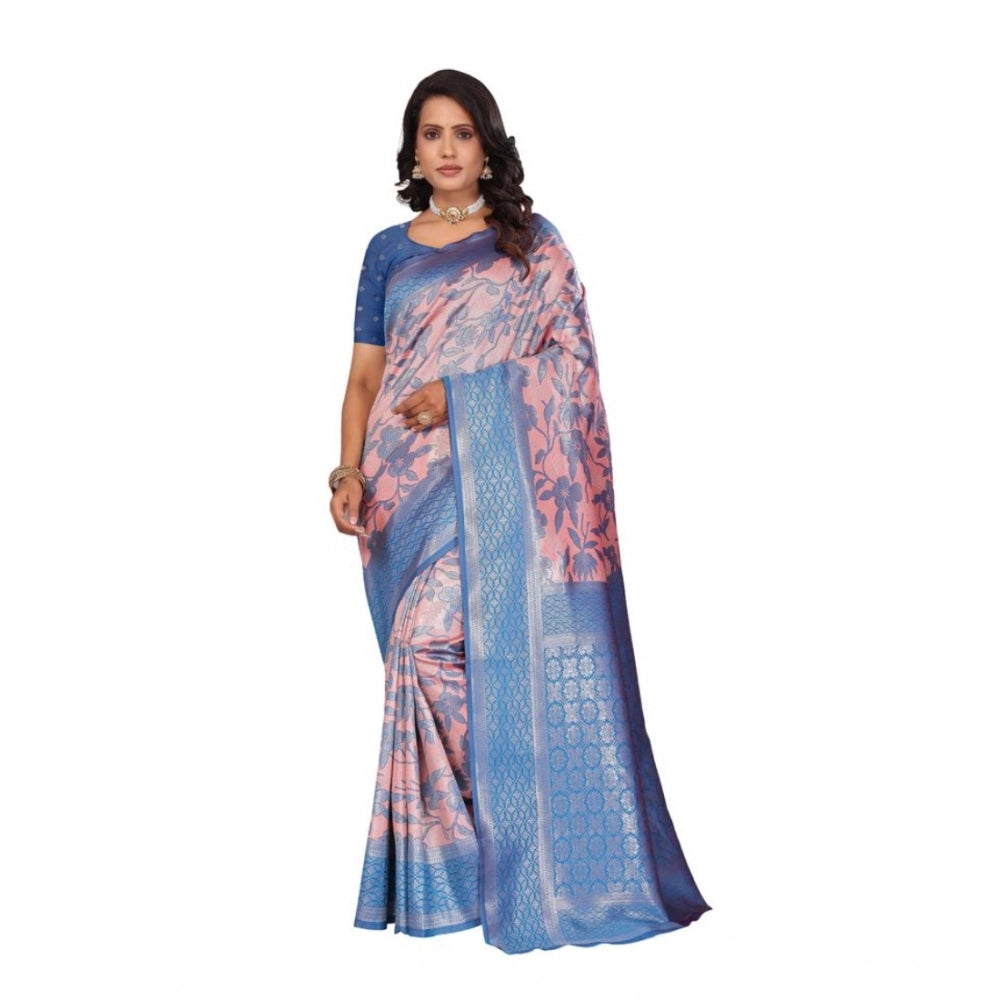Jaunty Women's Banarasi Silk Jaquard Woven Saree With Blouse Piece