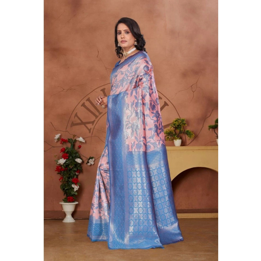 Jaunty Women's Banarasi Silk Jaquard Woven Saree With Blouse Piece