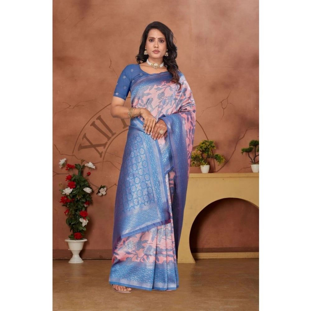Jaunty Women's Banarasi Silk Jaquard Woven Saree With Blouse Piece