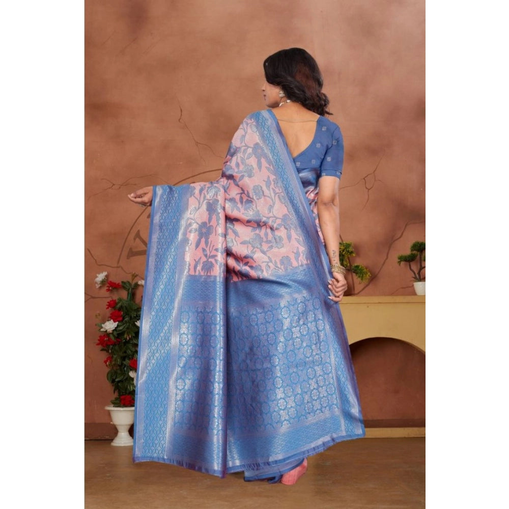 Jaunty Women's Banarasi Silk Jaquard Woven Saree With Blouse Piece