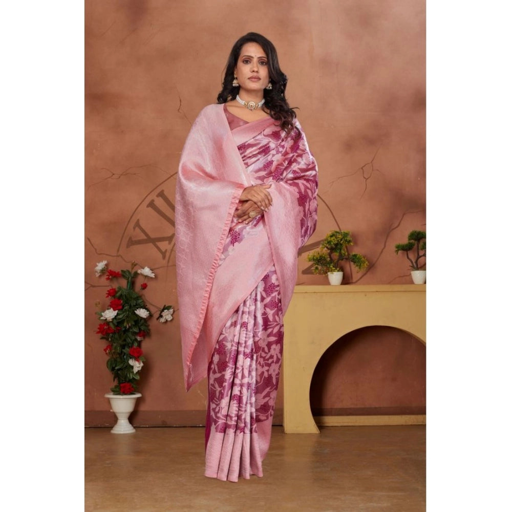 Jaunty Women's Banarasi Silk Jaquard Woven Saree With Blouse Piece