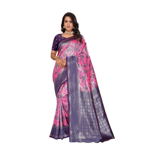 Jaunty Women's Banarasi Silk Jaquard Woven Saree With Blouse Piece