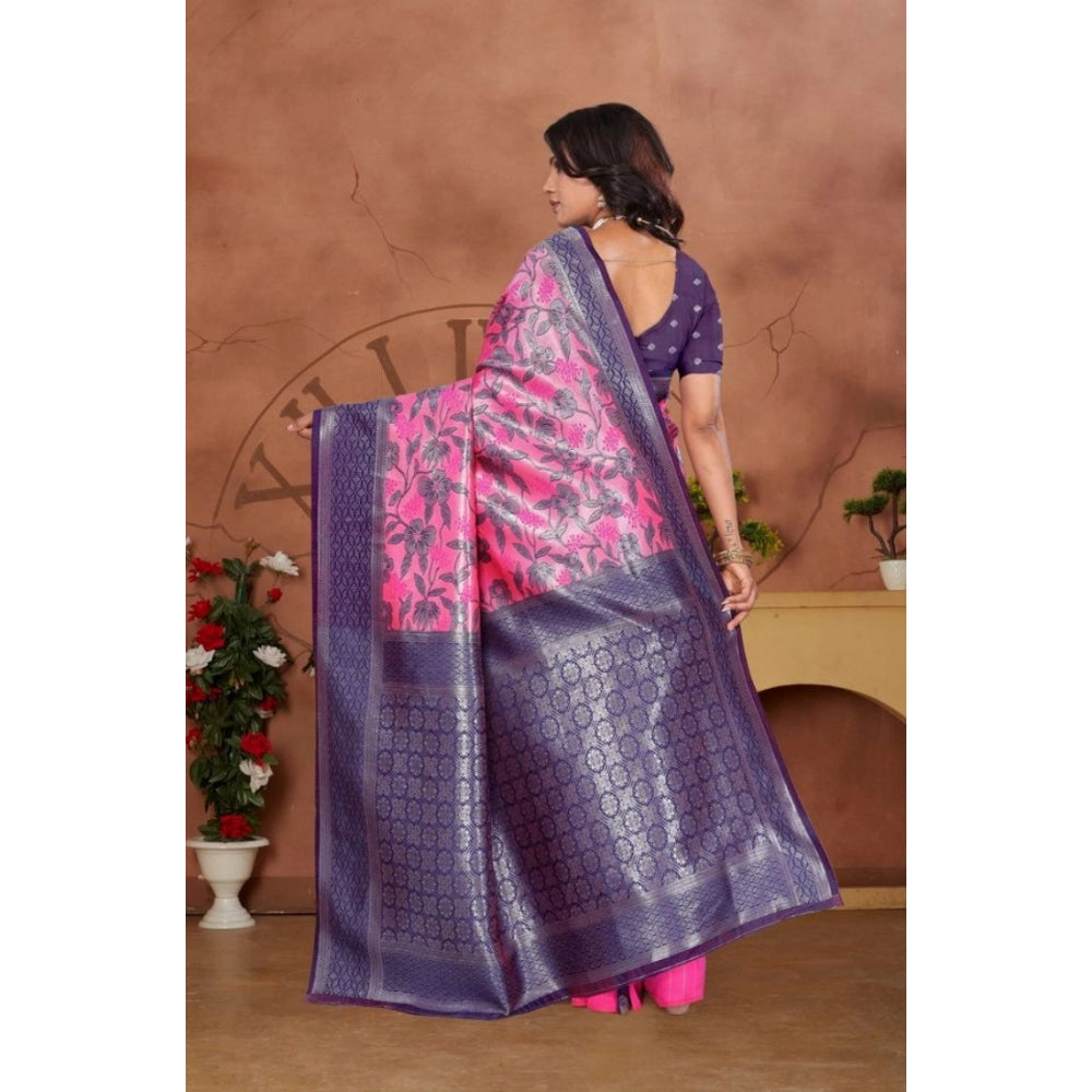 Jaunty Women's Banarasi Silk Jaquard Woven Saree With Blouse Piece