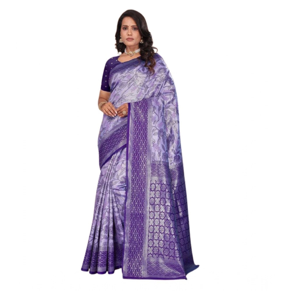 Jaunty Women's Banarasi Silk Jaquard Woven Saree With Blouse Piece