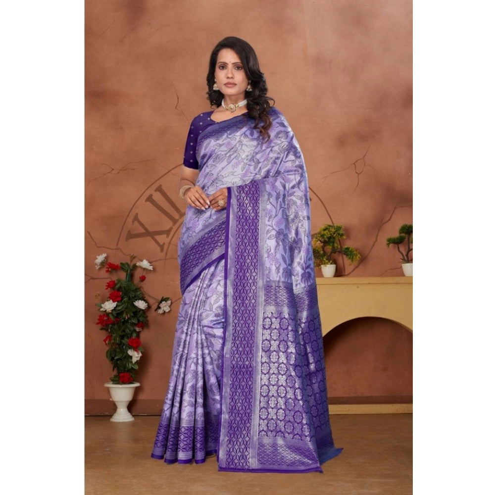 Jaunty Women's Banarasi Silk Jaquard Woven Saree With Blouse Piece