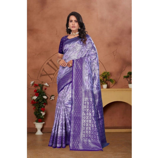 Jaunty Women's Banarasi Silk Jaquard Woven Saree With Blouse Piece