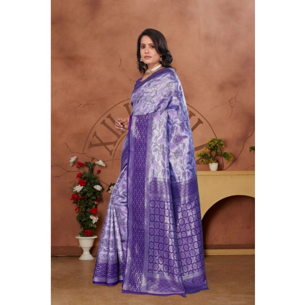Jaunty Women's Banarasi Silk Jaquard Woven Saree With Blouse Piece