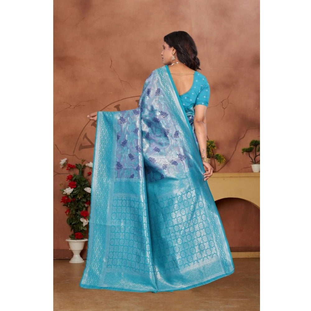 Jaunty Women's Banarasi Silk Jaquard Woven Saree With Blouse Piece