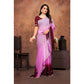 Luxurious Women's Chiffon Embroidred Saree With Blouse Piece