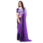 Luxurious Women's Chiffon Embroidred Saree With Blouse Piece
