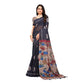 Groovy Women's Linen Printed Saree With Blouse Piece