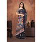 Groovy Women's Linen Printed Saree With Blouse Piece