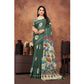 Groovy Women's Linen Printed Saree With Blouse Piece