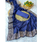 Snazzy Women's Silk Embroidred Saree With Blouse Piece