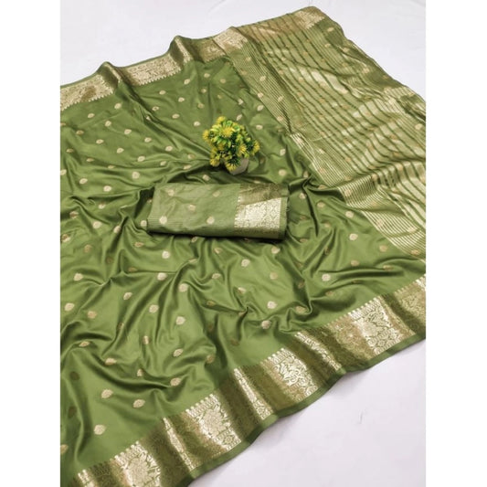 Retro Women's Jacquard Silk Jaquard Woven Saree With Blouse Piece