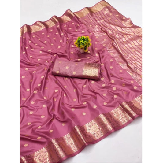 Retro Women's Jacquard Silk Jaquard Woven Saree With Blouse Piece