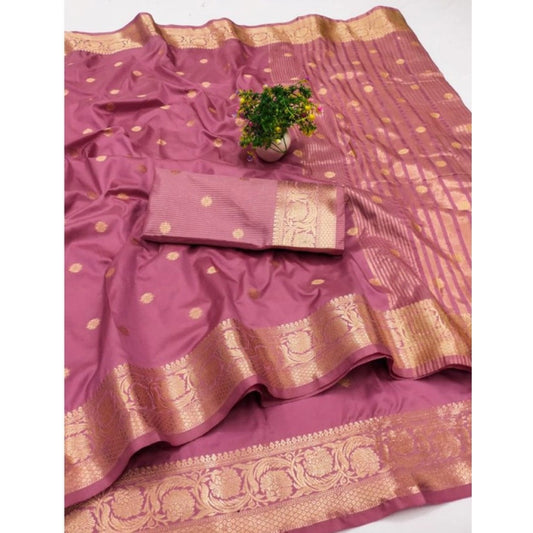 Retro Women's Jacquard Silk Jaquard Woven Saree With Blouse Piece