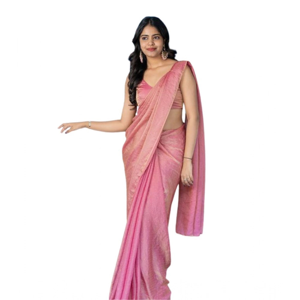Exquisite Women's Silk Embroidred Saree With Blouse Piece