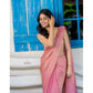 Exquisite Women's Silk Embroidred Saree With Blouse Piece