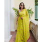 Groovy Women's Linen Printed Saree With Blouse Piece