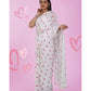 Groovy Women's Linen Printed Saree With Blouse Piece
