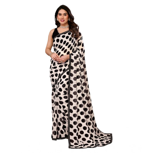 Feminine Women's Georgette Printed Saree With Blouse Piece