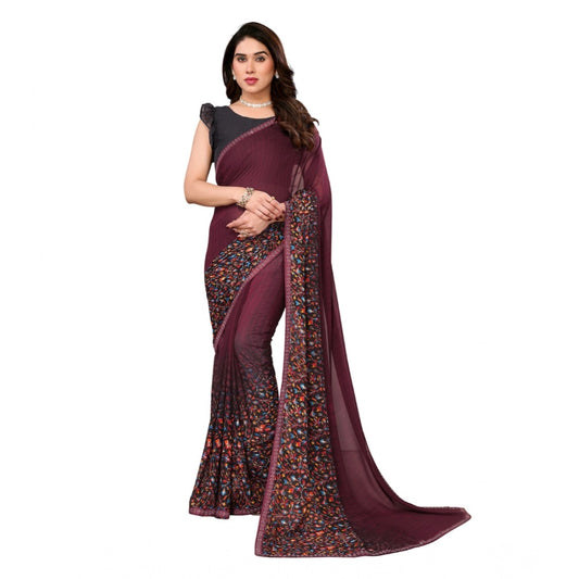 Urbane Women's Georgette Printed Saree With Blouse Piece