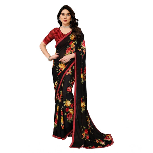 Urbane Women's Georgette Printed Saree With Blouse Piece