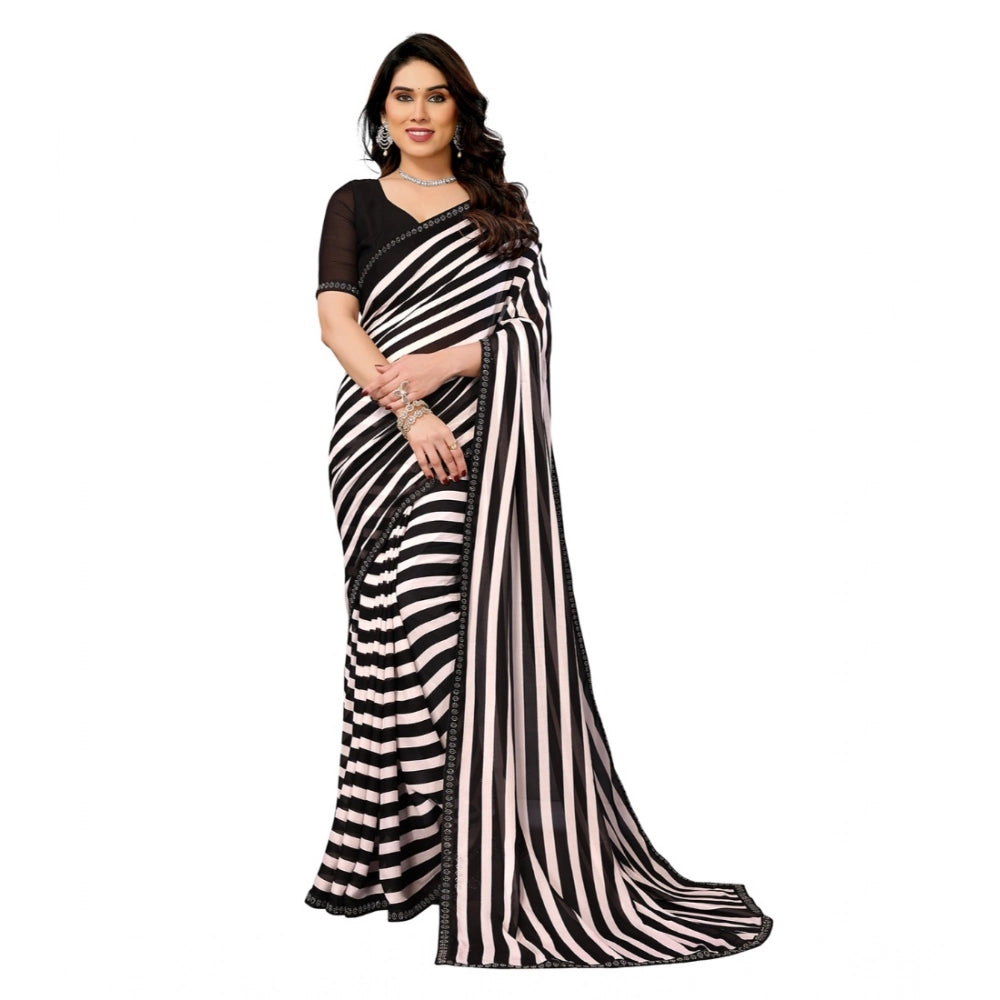 Urbane Women's Georgette Printed Saree With Blouse Piece