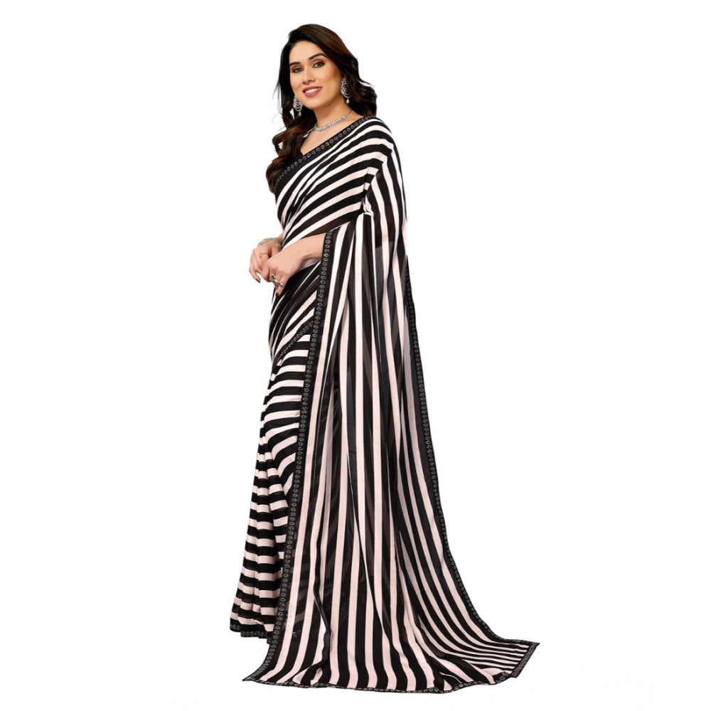 Urbane Women's Georgette Printed Saree With Blouse Piece