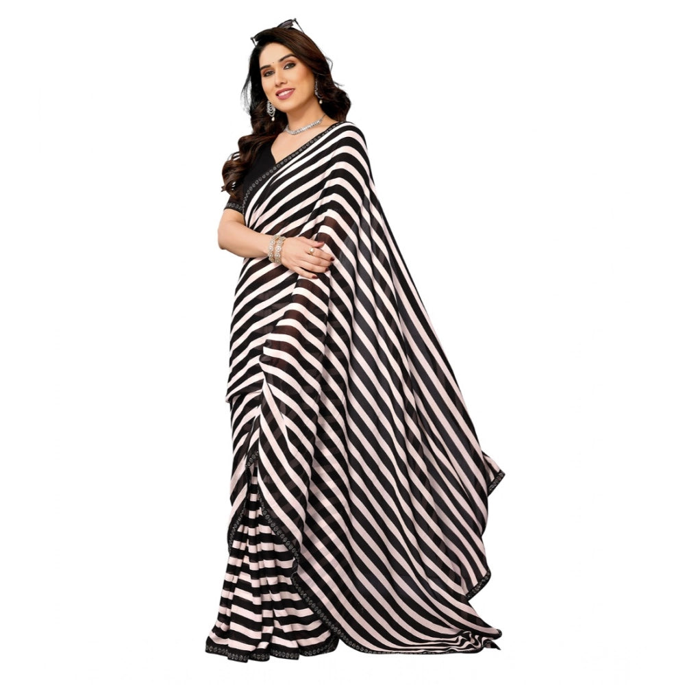 Urbane Women's Georgette Printed Saree With Blouse Piece