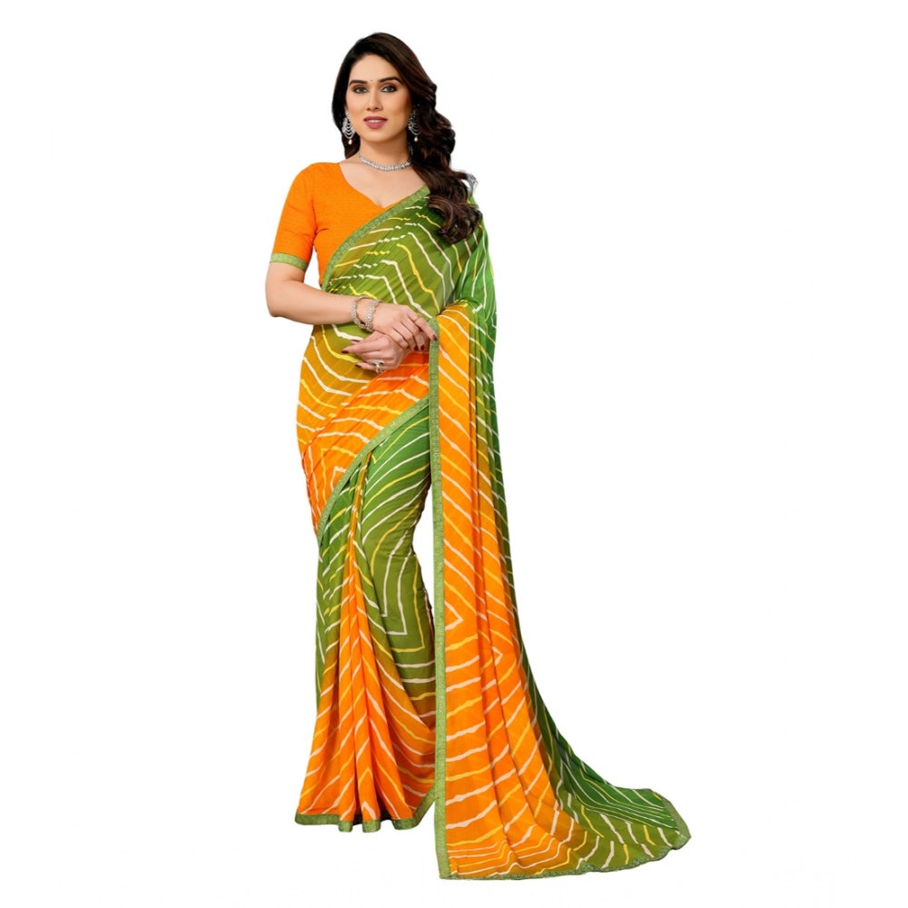 Urbane Women's Georgette Printed Saree With Blouse Piece