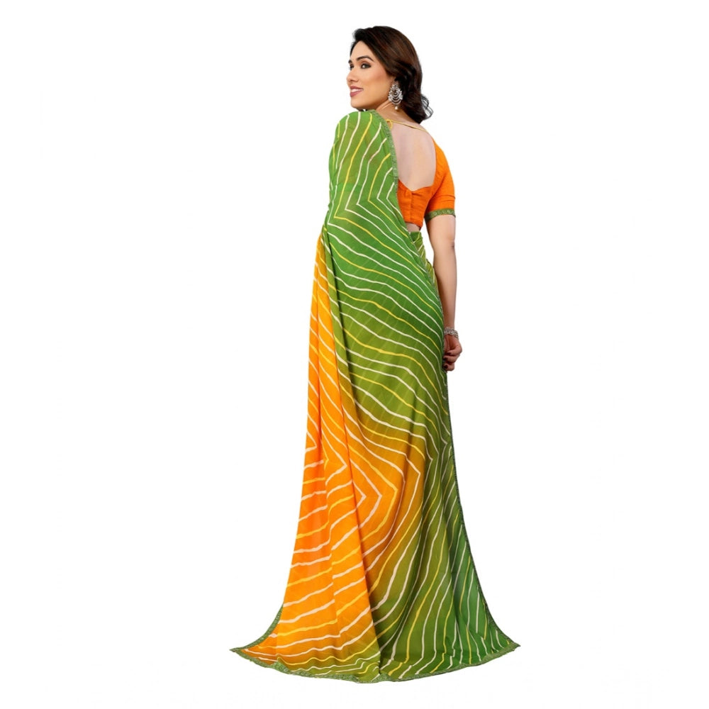 Urbane Women's Georgette Printed Saree With Blouse Piece