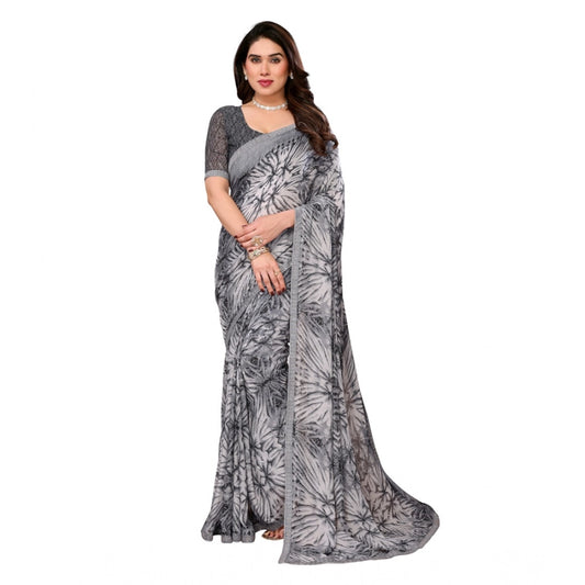 Urbane Women's Georgette Printed Saree With Blouse Piece