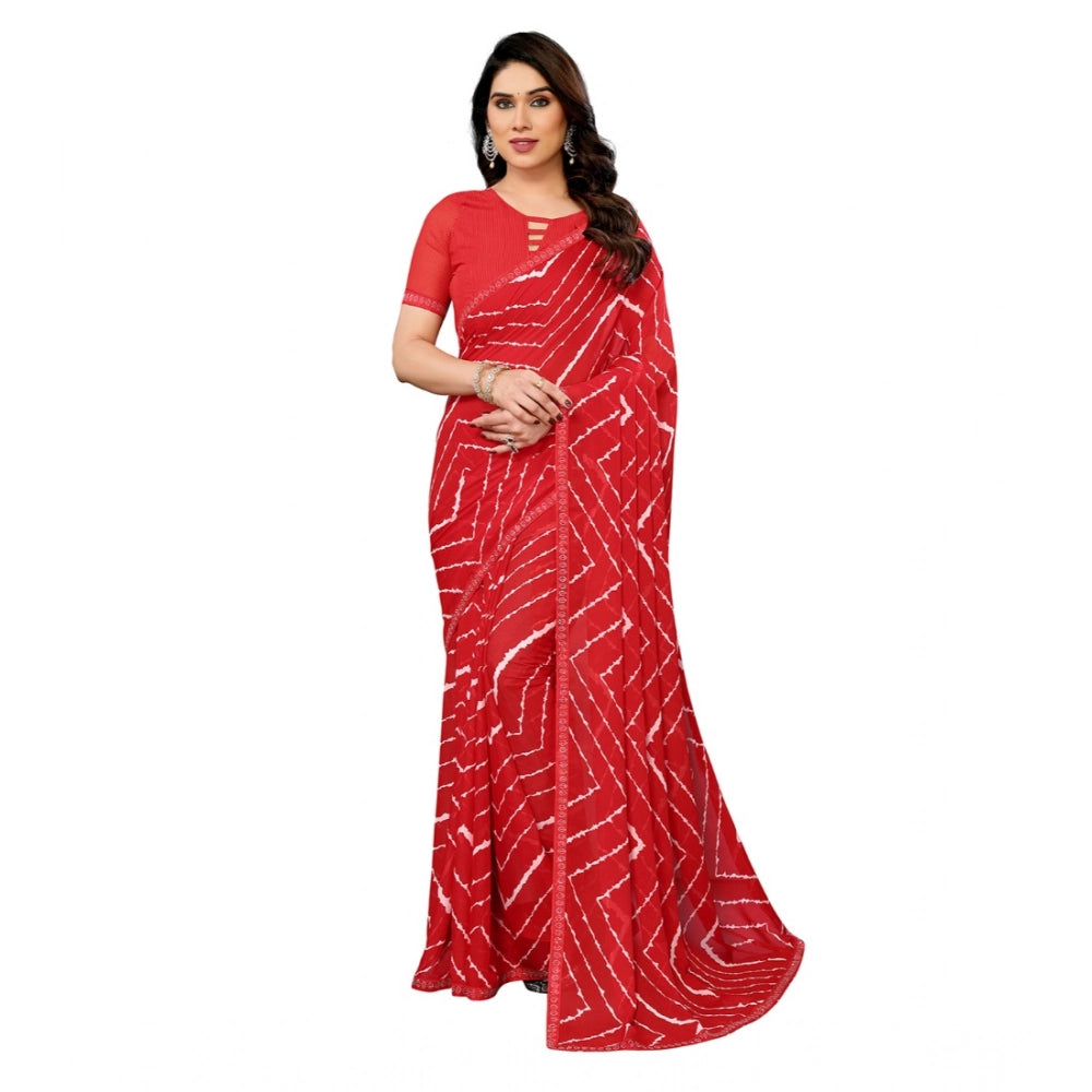 Urbane Women's Georgette Printed Saree With Blouse Piece