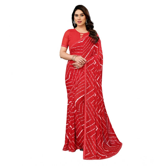 Urbane Women's Georgette Printed Saree With Blouse Piece
