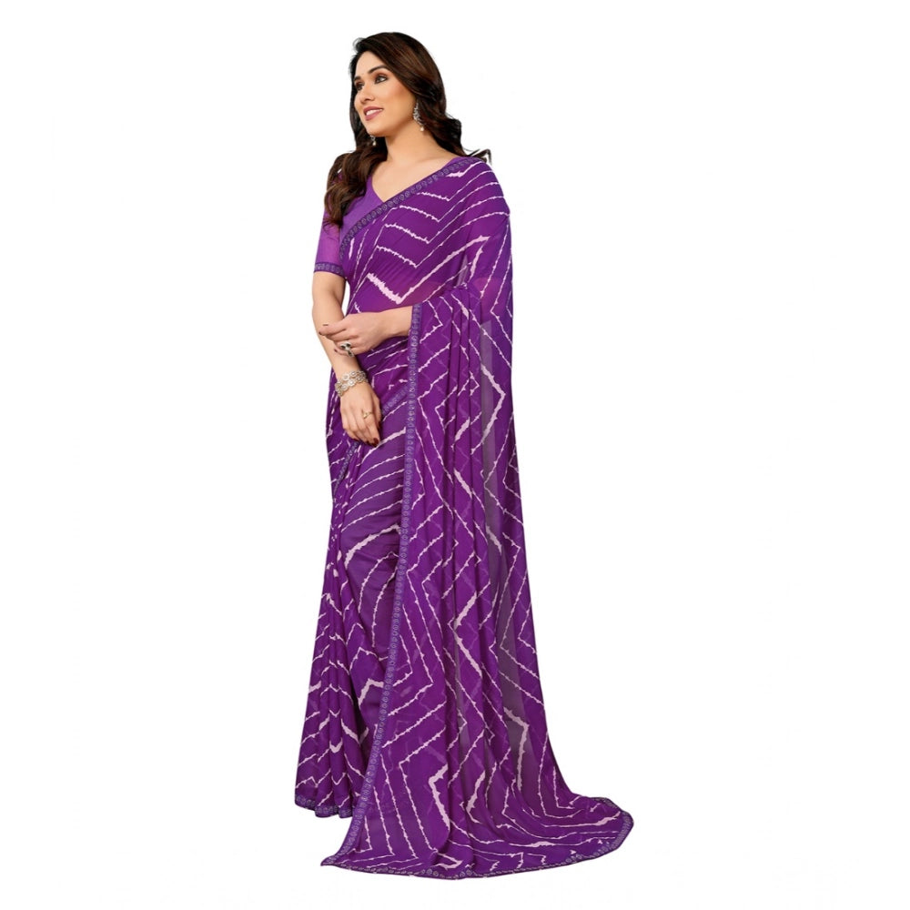 Urbane Women's Georgette Printed Saree With Blouse Piece