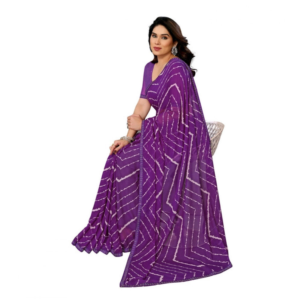 Urbane Women's Georgette Printed Saree With Blouse Piece