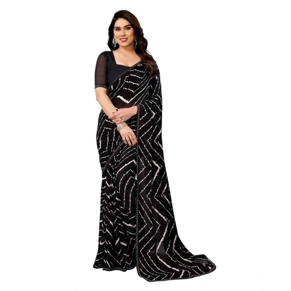 Urbane Women's Georgette Printed Saree With Blouse Piece