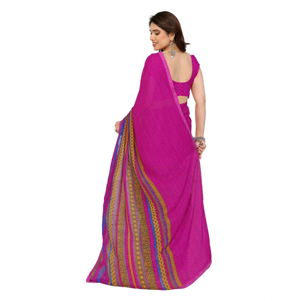 Urbane Women's Georgette Printed Saree With Blouse Piece