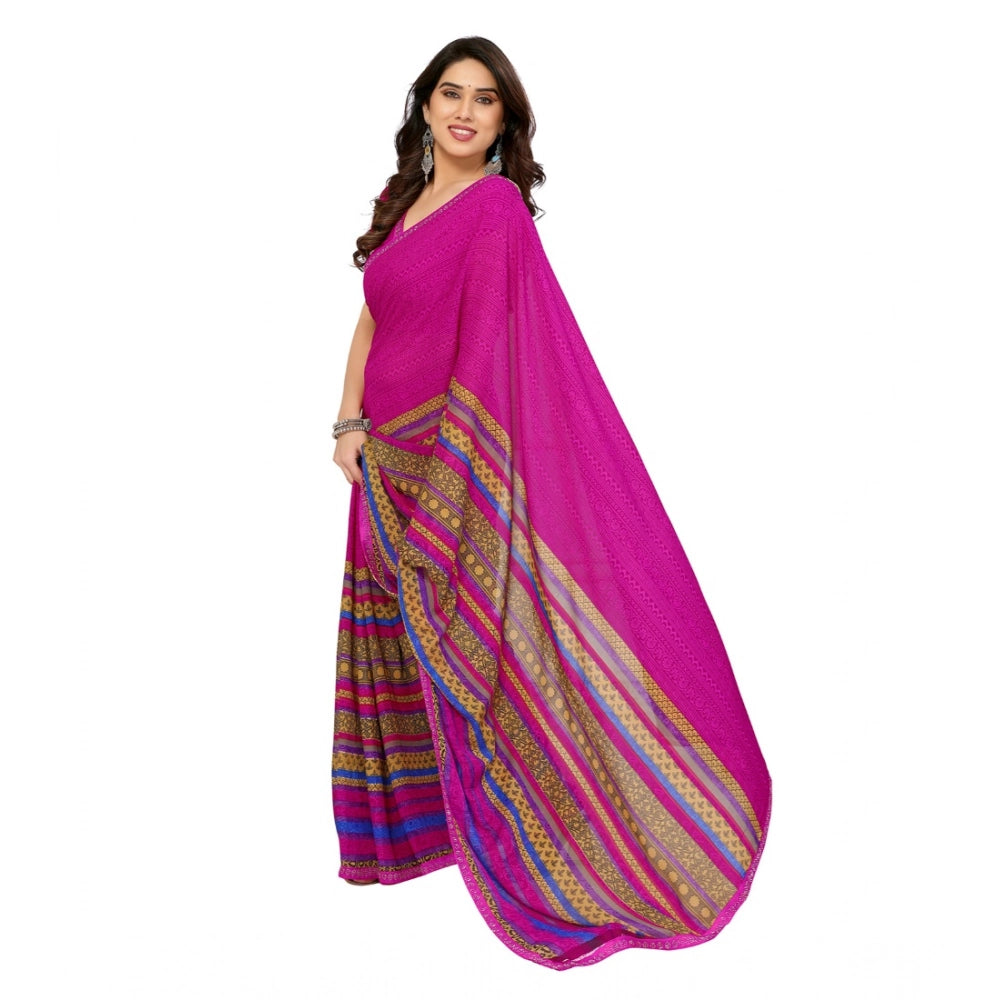 Urbane Women's Georgette Printed Saree With Blouse Piece