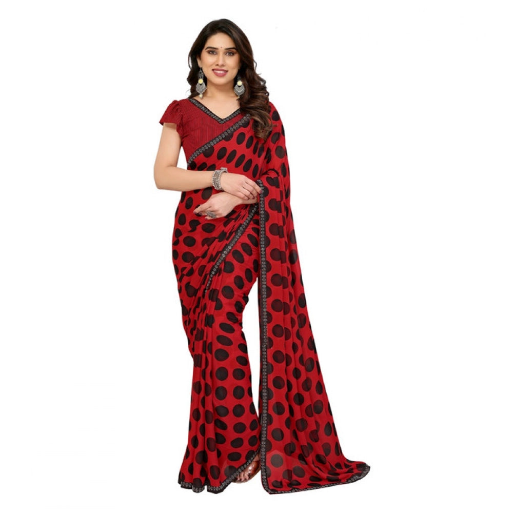 Fashionista Women's Georgette Printed Saree With Blouse Piece
